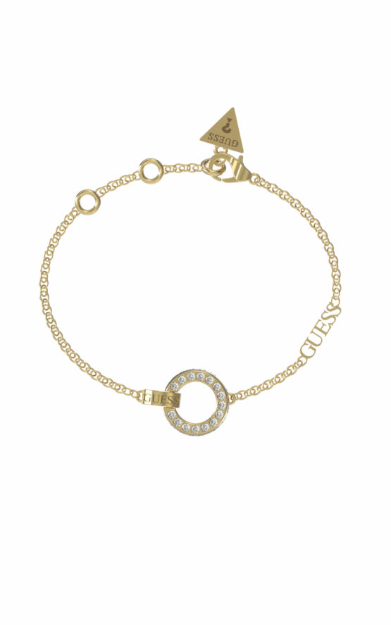 GUESS STEEL CIRCLE LIGHTS JUBB03162JWYGL Χρυσό Βραχιόλι Με Σχέδιο & Λογότυπο