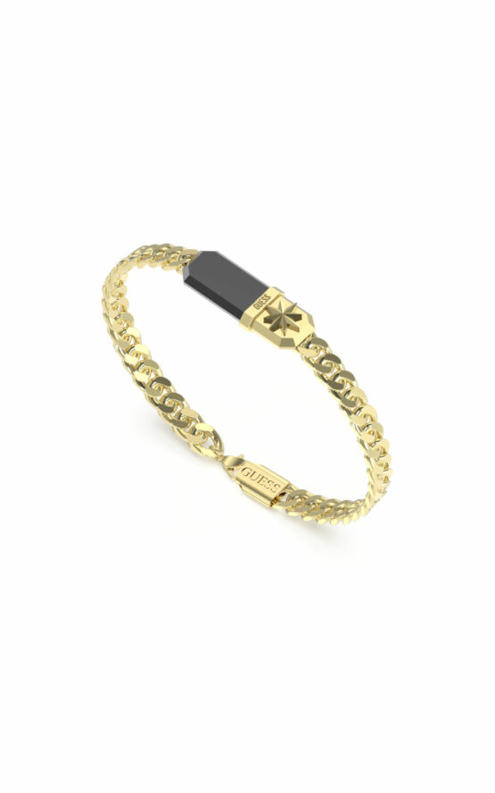 GUESS STEEL COMPASS ROSE JUMB04436JWYGBKL Χειροπέδα Χρυσή Με Σχέδιο Και Λογότυπο