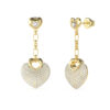 GUESS STEEL CRAZY IN LOVE JUBE05210JWYGT/U Σκουλαρίκια Χρυσά Με Κρεμαστές Καρδιές Με Πέτρες