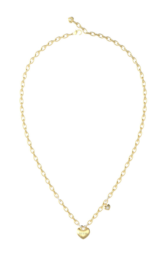 GUESS STEEL CRAZY IN LOVE JUBN05216JWYGT/U Κολιέ Χρυσό Με Καρδιά
