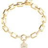 GUESS STEEL CRYSTAL LOVE JUBB06348JWYGL Βραχιόλι Χρυσό Με Καρδιά Με Πέτρες