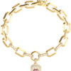 GUESS STEEL CRYSTAL LOVE JUBB06348JWYGPKL Βραχιόλι Χρυσό Με Μωβ Καρδιά Με Πέτρες