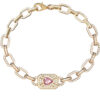 GUESS STEEL CRYSTAL LOVE JUBB06350JWYGPKL Βραχιόλι Χρυσό Με Μωβ Καρδιά Με Πέτρες