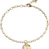 GUESS STEEL CRYSTAL LOVE JUBB06360JWYGL Βραχιόλι Χρυσό Με Κρεμαστή Καρδιά