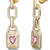 GUESS STEEL CRYSTAL LOVE JUBE06349JWYGPKT/U Σκουλαρίκια Χρυσά Με Πέτρες Και Με Ροζ Καρδιά