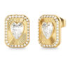 GUESS STEEL CRYSTAL LOVE JUBE06357JWYGT/U Σκουλαρίκια Χρυσά Με Καρδιά Με Πέτρες