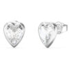 GUESS STEEL CRYSTAL LOVE JUBE06361JWRHT/U Σκουλαρίκια Ασημένιες Καρδιές