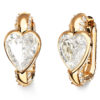 GUESS STEEL CRYSTAL LOVE JUBE06365JWYGT/U Σκουλαρίκια Χρυσά Με Καρδιά Με Πέτρες
