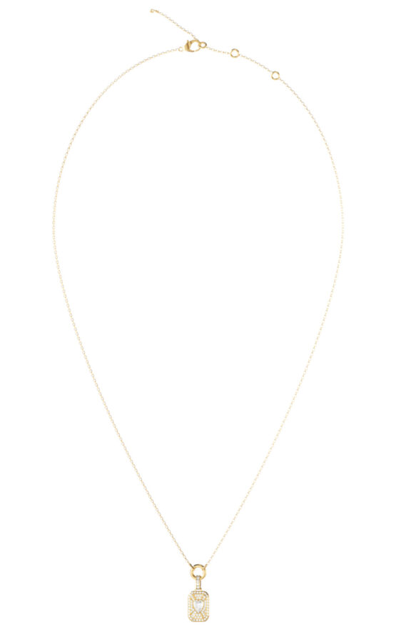 GUESS STEEL CRYSTAL LOVE JUBN06351JWYGT/U Κολιέ Χρυσό Με Πέτρες