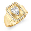 GUESS STEEL CRYSTAL LOVE JUBR06356JWYG54 Δαχτυλίδι Χρυσό Με Καρδιά Και Πέτρες