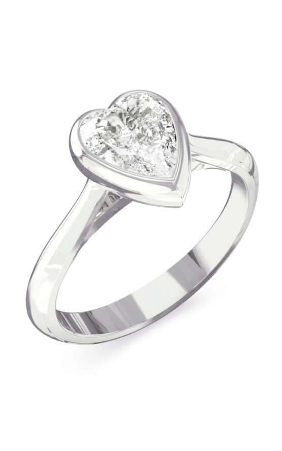 GUESS STEEL CRYSTAL LOVE JUBR06363JWRH54 Δαχτυλίδι Ασημένιο Με Καρδιά