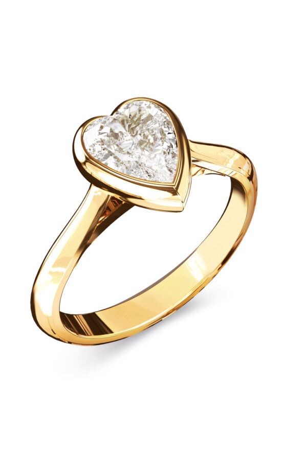 GUESS STEEL CRYSTAL LOVE JUBR06363JWYG56 Δαχτυλίδι Χρυσό Με Καρδιά