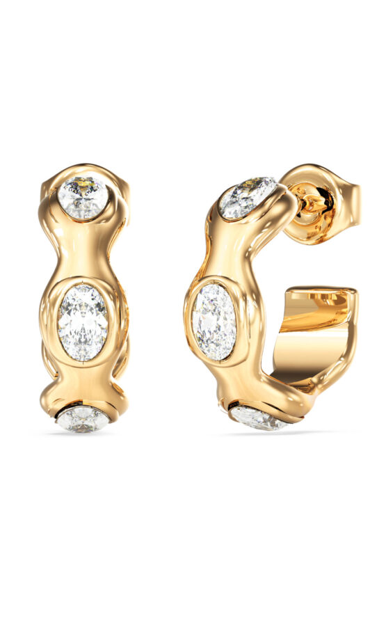 GUESS STEEL DIVINE JUBE06309JWYGT/U Κρίκοι Χρυσοί Με Πέτρες