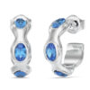 GUESS STEEL DIVINE JUBE06312JWRHLBT/U Κρίκοι Ασημένιοι Με Μπλε Πέτρες
