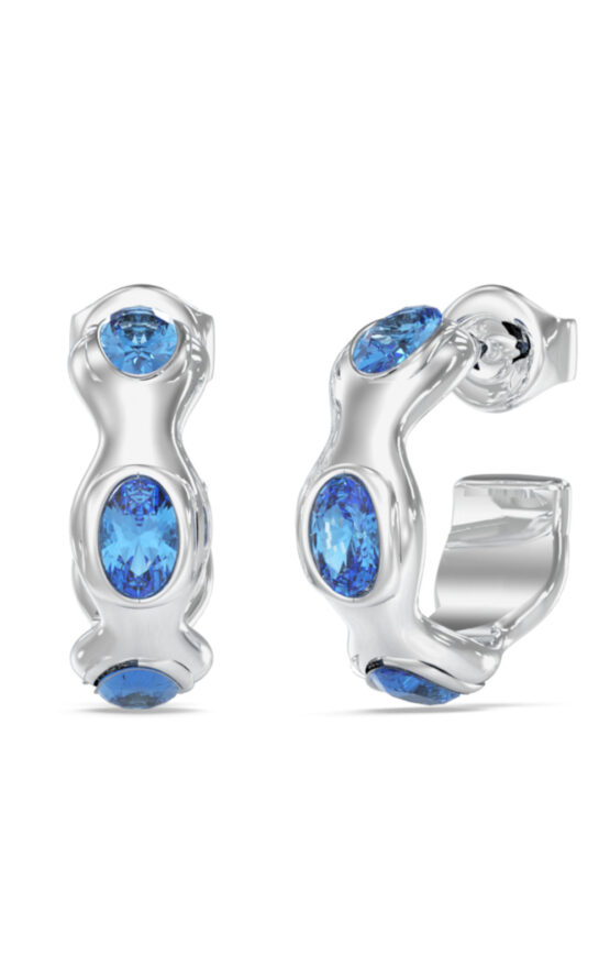 GUESS STEEL DIVINE JUBE06312JWRHLBT/U Κρίκοι Ασημένιοι Με Μπλε Πέτρες