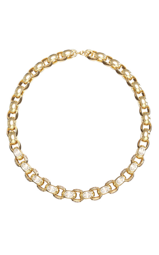 GUESS STEEL DIVINE JUBN06303JWYGT/U Κολιέ Χρυσό Με Πέτρες