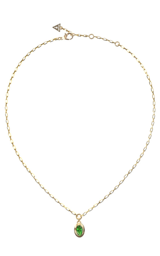 GUESS STEEL DIVINE JUBN06315JWYGGNT/U Κολιέ Χρυσό Με Πράσινη Πέτρα