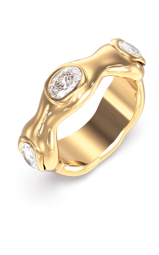GUESS STEEL DIVINE JUBR06308JWYG54 Δαχτυλίδι Χρυσό Με Πέτρες