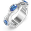 GUESS STEEL DIVINE JUBR06313JWRHLB54 Δαχτυλίδι Ασημένιο Με Μπλε Πέτρες