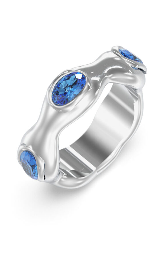 GUESS STEEL DIVINE JUBR06313JWRHLB54 Δαχτυλίδι Ασημένιο Με Μπλε Πέτρες