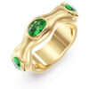 GUESS STEEL DIVINE JUBR06313JWYGGN56 Δαχτυλίδι Χρυσό Με Πράσινες Πέτρες