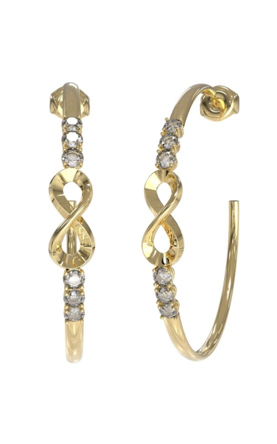 GUESS STEEL ENDLESS DREAM JUBE03269JWYGT-U Σκουλαρίκια Χρυσά Με Σχήμα Άπειρο Και Πέτρες