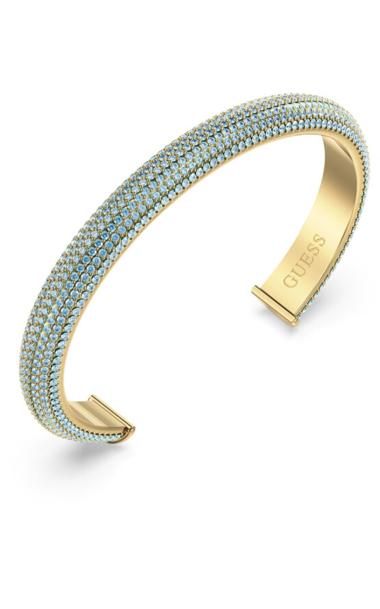 GUESS STEEL ESSENZA JUBB06019JWYGLBL Χειροπέδα Χρυσή Με Γαλάζιες Πέτρες