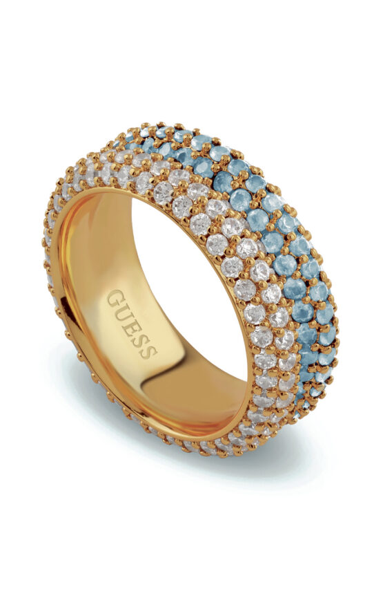 GUESS STEEL ESSENZA JUBR06026JWYGLB54 Δαχτυλίδι Χρυσό Με Πολύχρωμες Πέτρες