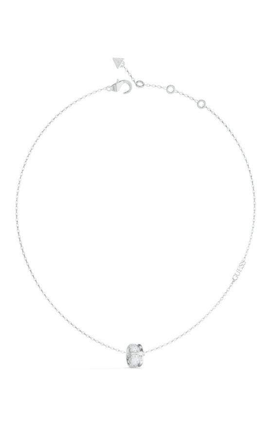 GUESS STEEL FABULOUS ME JUBN05195JWRHT/U Κολιέ Ασημένιο Με Σχέδιο Με Πέτρες