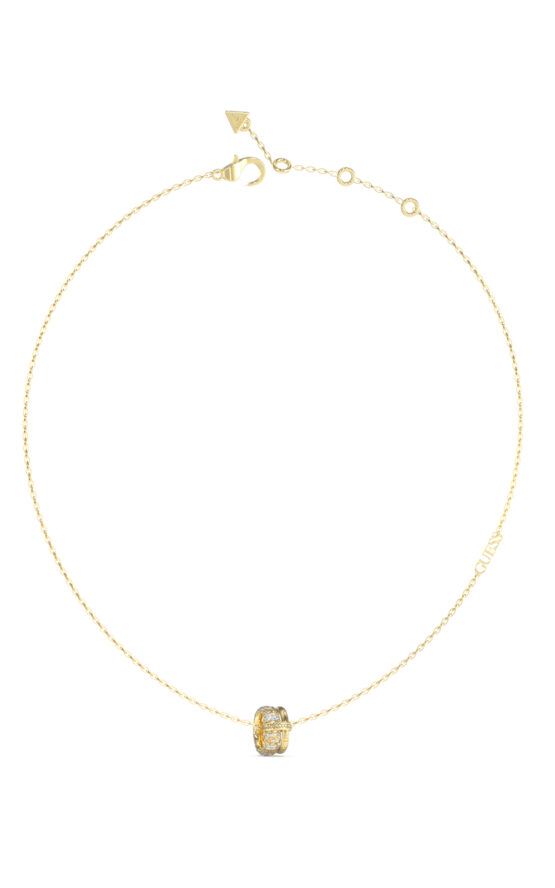 GUESS STEEL FABULOUS ME JUBN05195JWYGT/U Κολιέ Χρυσό Με Σχέδιο Με Πέτρες