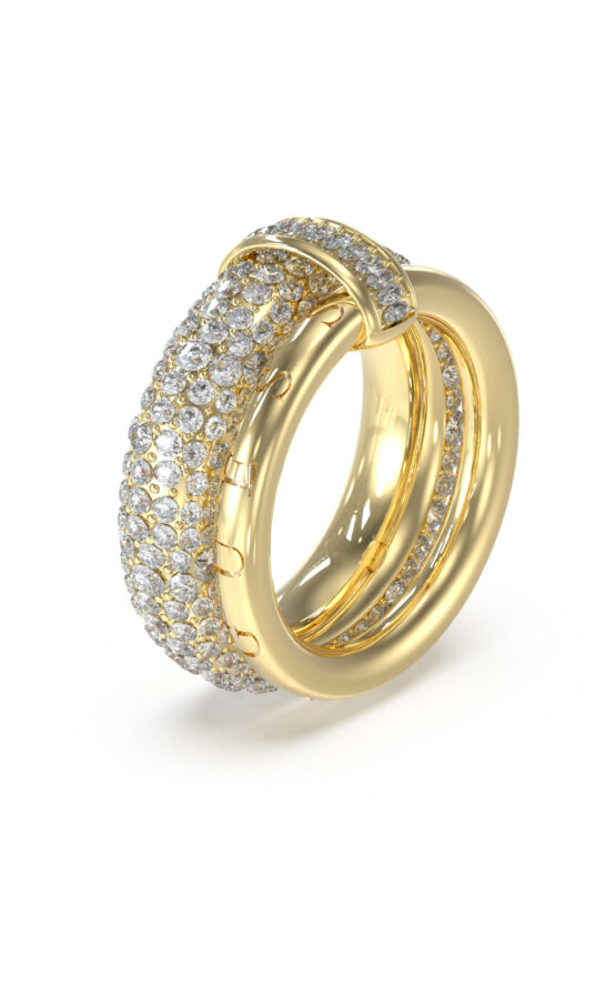 GUESS STEEL FABULOUS ME JUBR05198JWYG52 Δαχτυλίδι Χρυσό Με Πέτρες