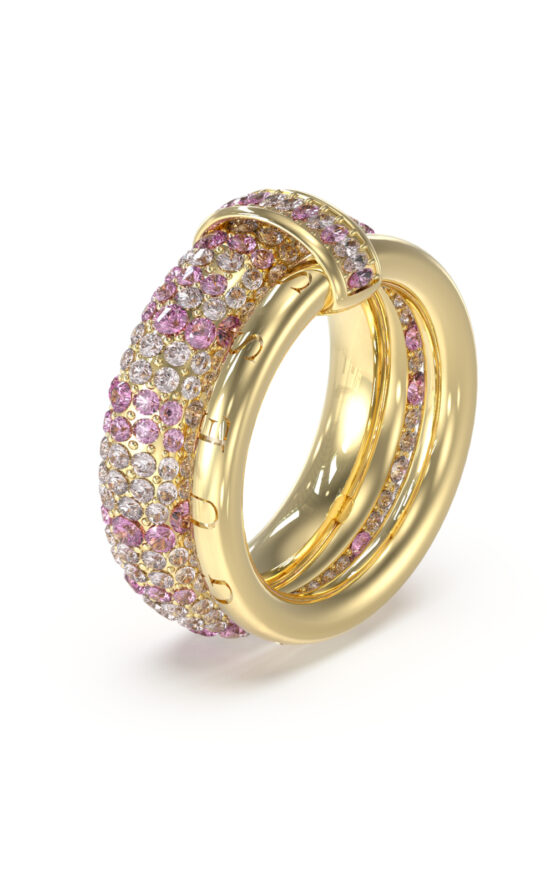 GUESS STEEL FABULOUS ME JUBR05198JWYGLR58 Δαχτυλίδι Χρυσό Με Ροζ Πέτρες
