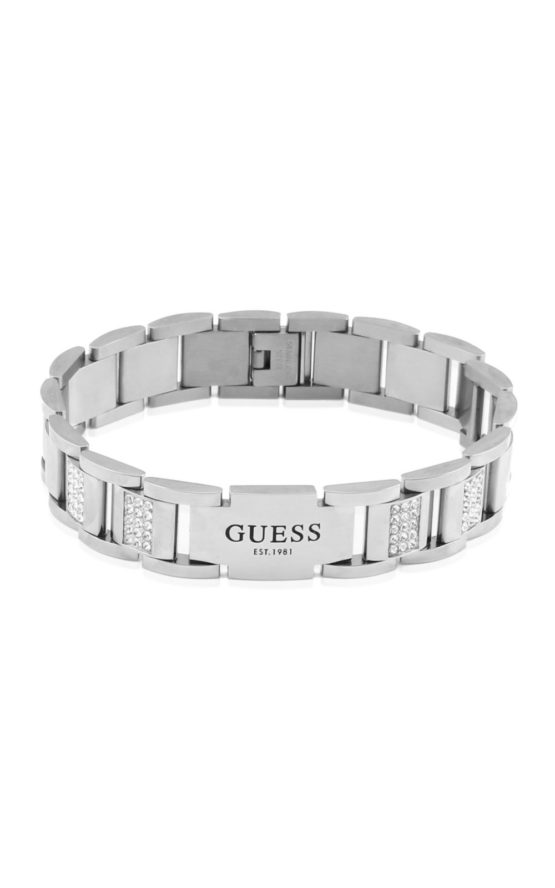 GUESS STEEL FRONTIERS JUMB01341JWSTT-U Βραχιόλι Ασημένια Αλυσίδα Με Λογότυπο