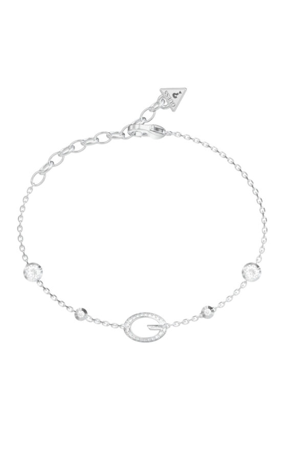 GUESS STEEL G CAMDEN JUBB06337JWRHL Βραχιόλι Ασημένιο Με Λογότυπο Και Πέτρες