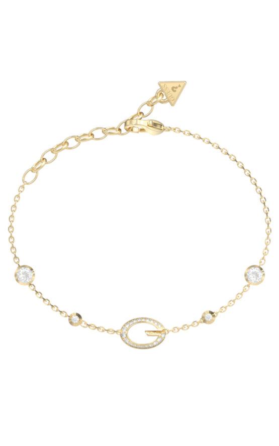 GUESS STEEL G CAMDEN JUBB06337JWYGL Βραχιόλι Χρυσό Με Λογότυπο Και Πέτρες