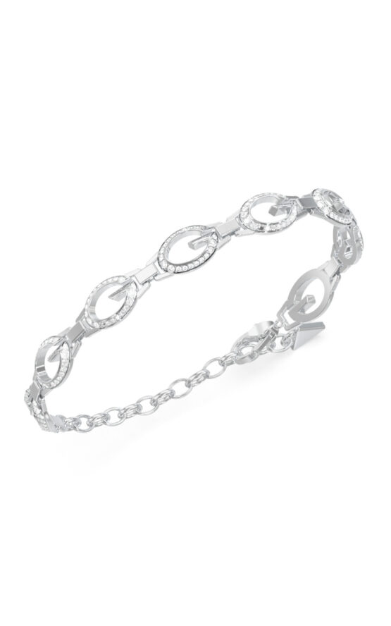 GUESS STEEL G CAMDEN JUBB06341JWRHL Βραχιόλι Ασημένιο Με Λογότυπα Με Πέτρες