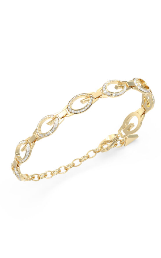 GUESS STEEL G CAMDEN JUBB06341JWYGL Βραχιόλι Χρυσό Με Λογότυπα Με Πέτρες