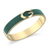 GUESS STEEL G CAMDEN JUBB06345JWYGGNL Χειροπέδα Χρυσή Με Πράσινο Δέρμα