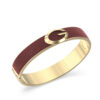 GUESS STEEL G CAMDEN JUBB06345JWYGRBL Χειροπέδα Χρυσή Με Καφέ Δέρμα