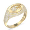 GUESS STEEL G CAMDEN JUBR06335JWYG58 Δαχτυλίδι Χρυσό Με Πέτρες Και Λογότυπο
