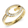 GUESS STEEL G CAMDEN JUBR06339JWYG56 Δαχτυλίδι Χρυσό Με Λογότυπο Και Πέτρες