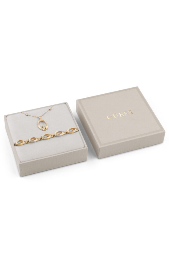 GUESS STEEL G CAMDEN JUBS06047JWYGS Κουτάκι Με Χρυσό Κολιέ Και Βραχιόλι