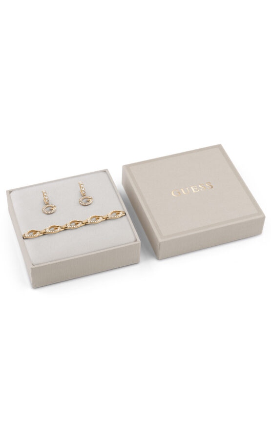 GUESS STEEL G CAMDEN JUBS06048JWYGS Κουτάκι Με Χρυσό Βραχιόλι Και Σκουλαρίκια