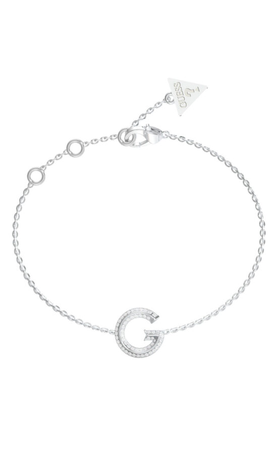 GUESS STEEL G CRYSTAL JUBB05442JWRHL Βραχιόλι Ασημένιο Με Λογότυπο Με Πέτρες