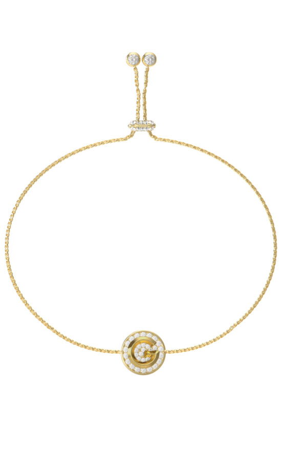 GUESS STEEL G CRYSTAL JUBB05447JWYGL Βραχιόλι Χρυσό Με Λογότυπο Με Πέτρες