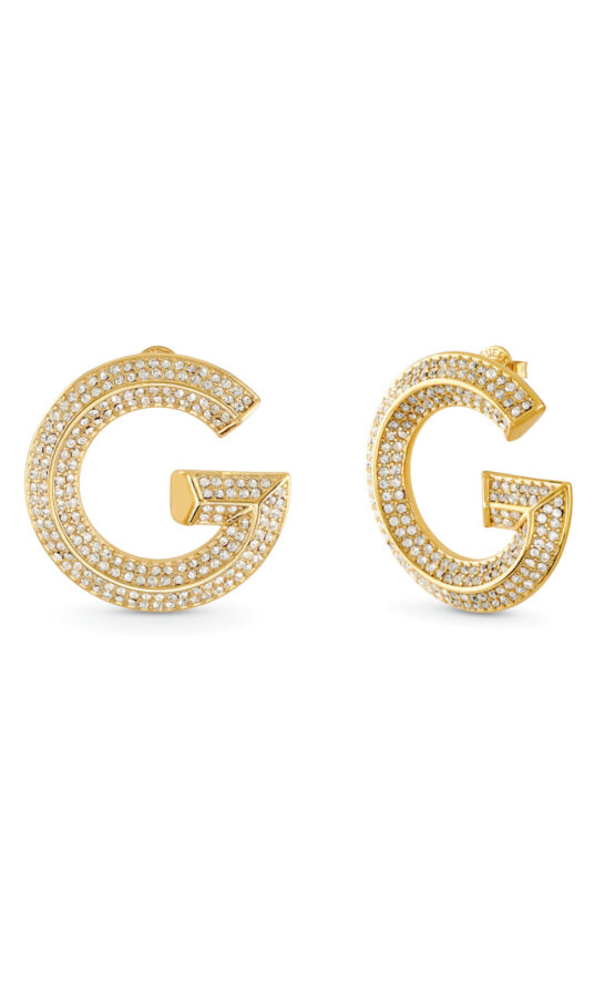 GUESS STEEL G CRYSTAL JUBE05434JWYGT/U Σκουλαρίκια Χρυσά Με Πέτρες
