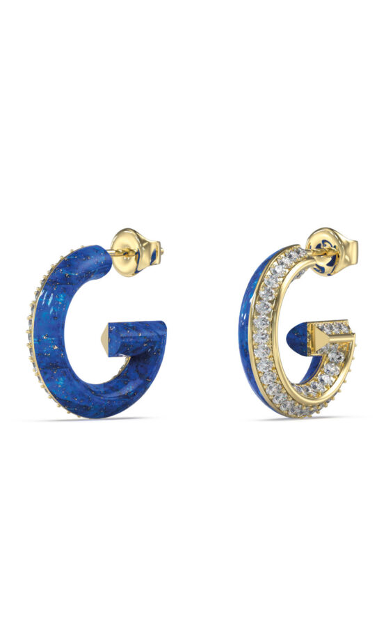 GUESS STEEL G CRYSTAL JUBE05436JWYGBLT/U Σκουλαρίκια Δίχρωμα Με Πέτρες