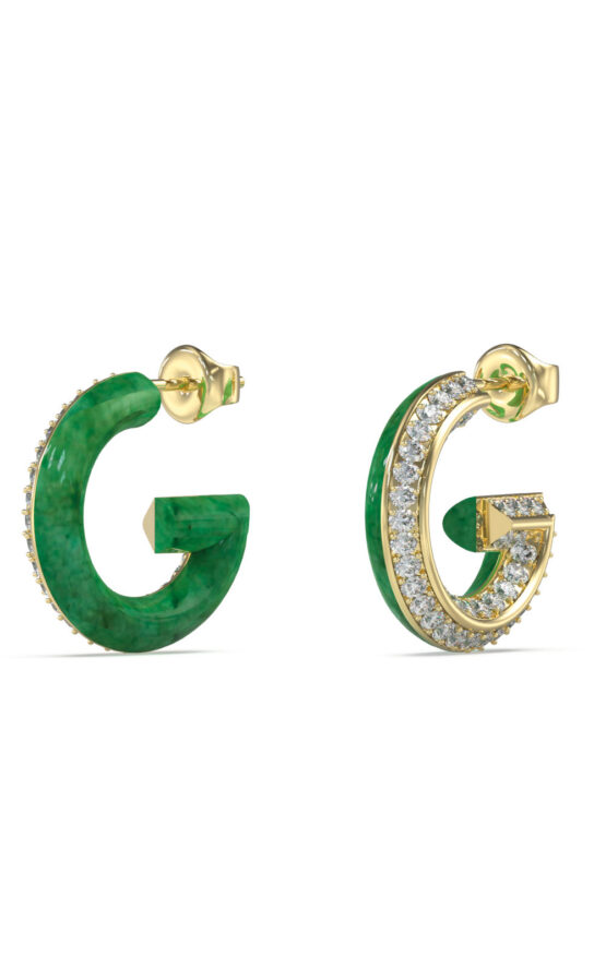 GUESS STEEL G CRYSTAL JUBE05436JWYGGNT/U Σκουλαρίκια Δίχρωμα Με Πέτρες