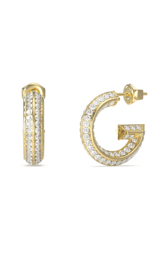 GUESS STEEL G CRYSTAL JUBE05444JWYGT/U Σκουλαρίκια Χρυσά Με Πέτρες