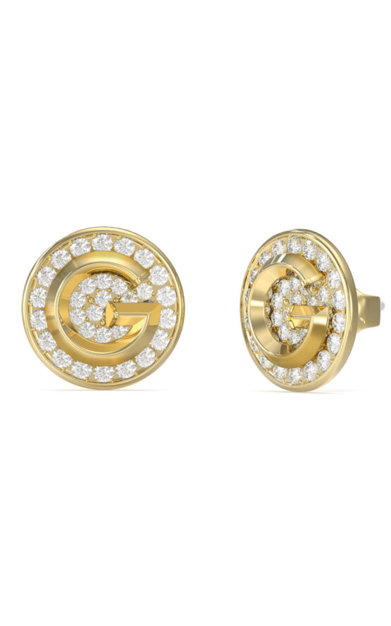 GUESS STEEL G CRYSTAL JUBE05448JWYGT/U Σκουλαρίκια Χρυσά Με Πέτρες Και Λογότυπο